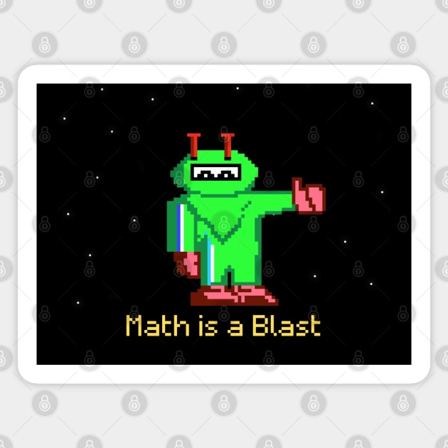 Math Is A Blast - Retro 8bit Videogame Sticker by TopKnotDesign